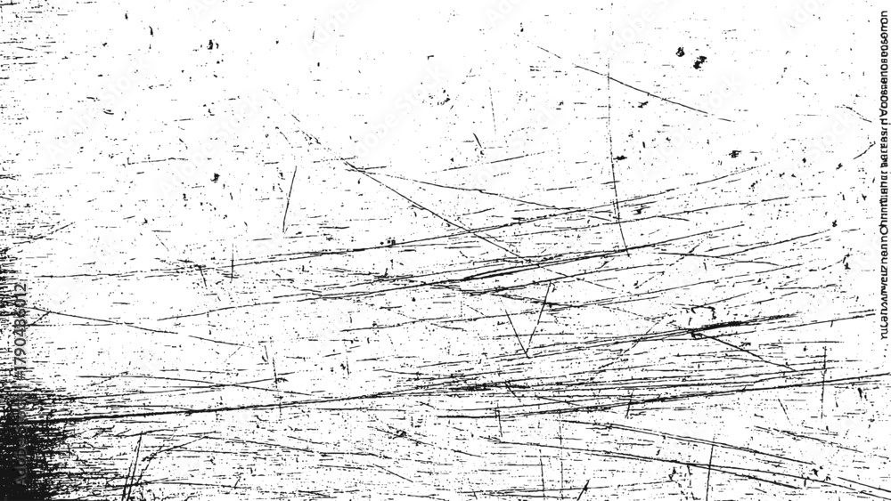 Fototapeta premium Abstract textured background with random grey lines and dots on white surface creating modern grunge scratch pattern
