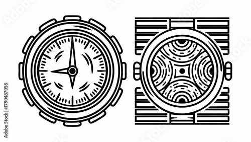 Navigate with Confidence: Two Stunning Compasses Guiding Your Journey to Success, Perfect for Travel, Adventure, and Strategic Planning Visuals