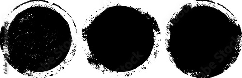 Set of round grunge circles and ink stamps black vector seal collection for vintage label and badge design