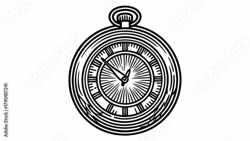 Timeless elegance: Antique pocket watch design, perfect for adding a vintage touch to your project or design, reminiscent of history and classic style