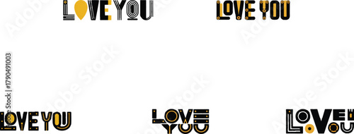 Love you text graphics typography black