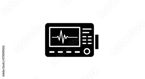 Medical Monitor Heartbeat EKG Display Icon.