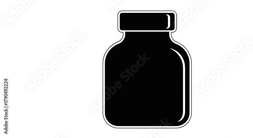 Black silhouette of a medicine bottle.