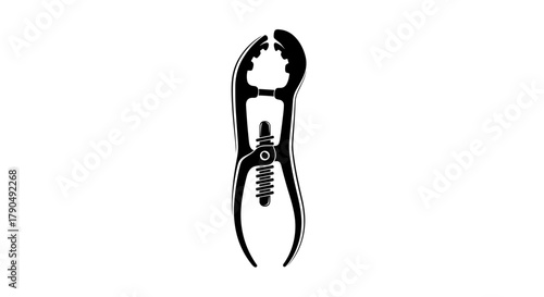 Black silhouette of a nutcracker tool on a white background.