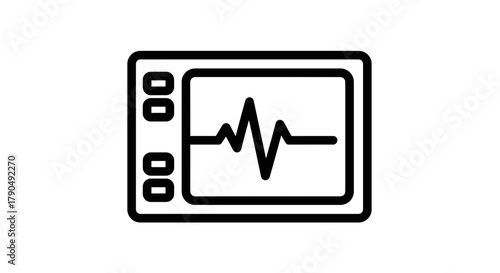 Electrocardiogram Monitor Displaying Heart Rhythm in Medical Setting.
