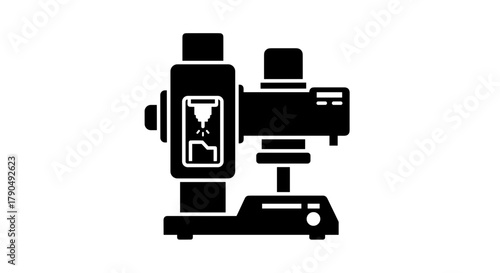 Solid black glyph icon of a 3D printer machine.