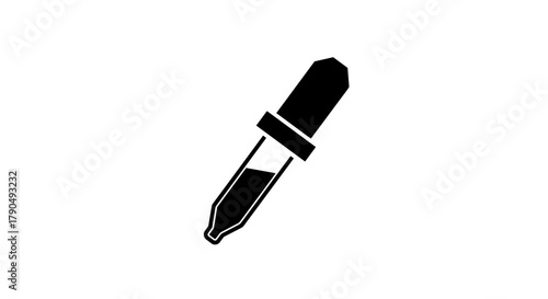 Black Dropper Icon Isolated on White Background.