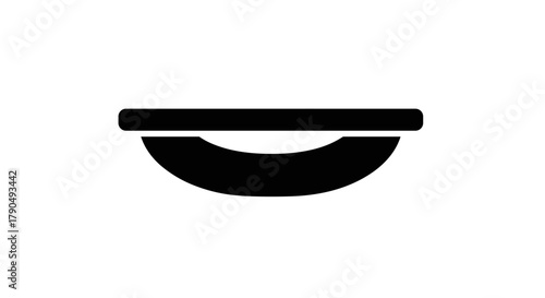 Minimalist Black and White Illustration of a Balance Board.