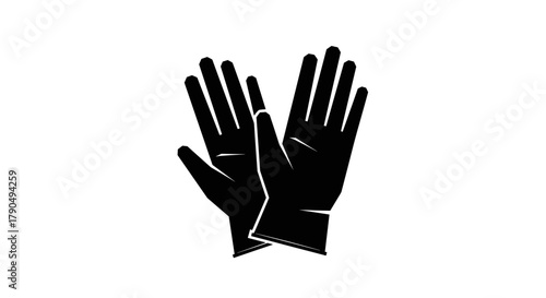 Black protective gloves icon isolated on a white background.