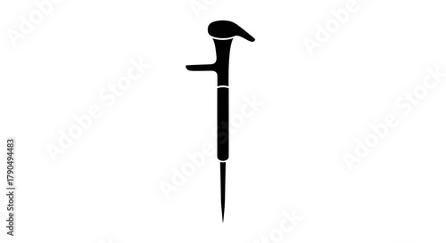 Elegant walking stick with a decorative handle icon.