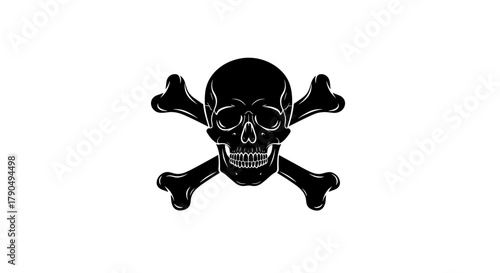 Black Skull and Crossbones Pirate Symbol.