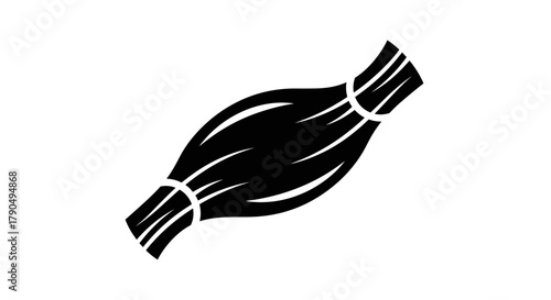 Illustration of a muscle fiber bundle in black and white.