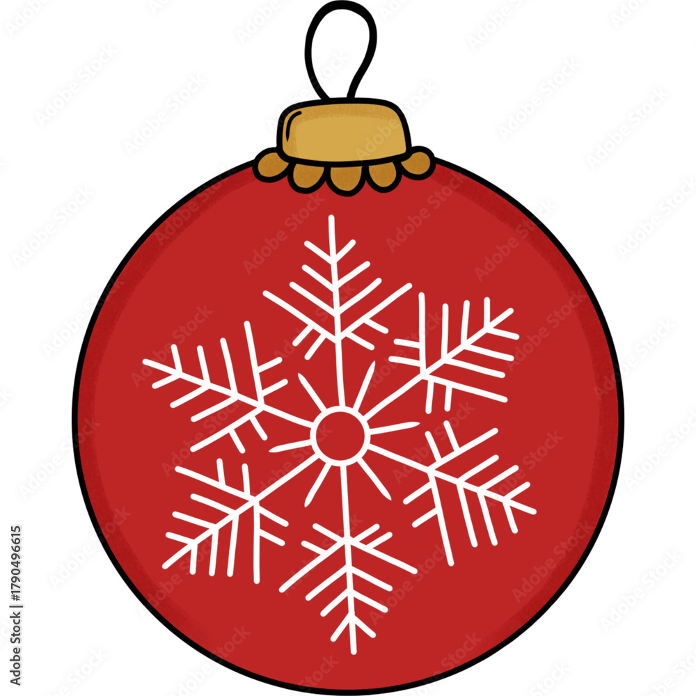 Fototapeta premium christmas ball with snowflake