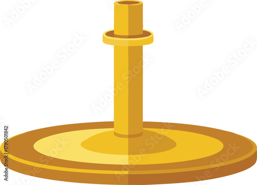 Golden pedestal stand with a circular base and a cylindrical column