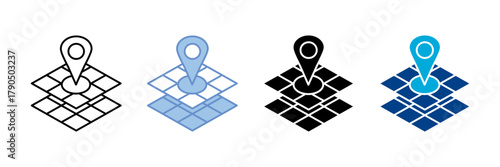 Land Icon Set Multiple Style Collection