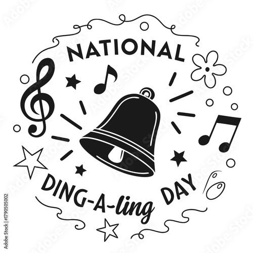 NATIONAL DING-A-LING DAY vector illustration isolated on white background