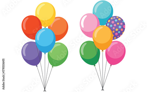 Colorful balloons party decoration celebration vector graphic