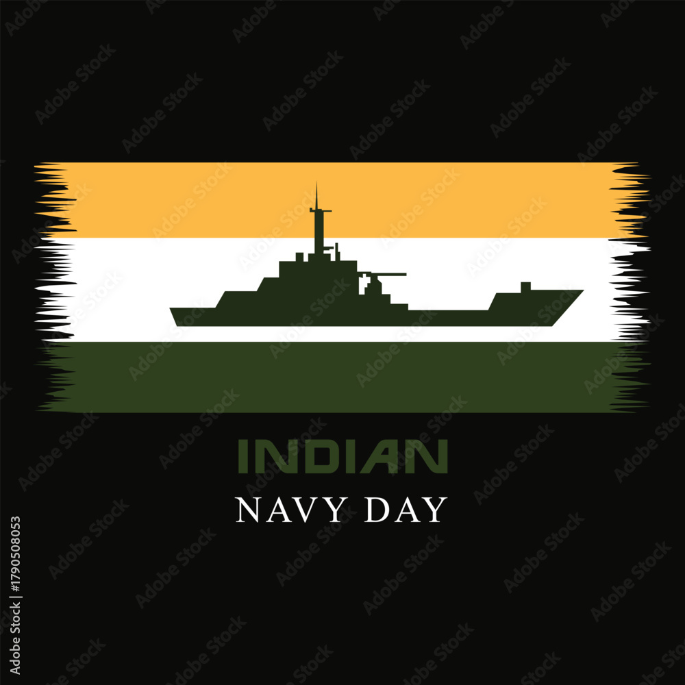 Naklejka premium Vector Illustration of Indian Navy day