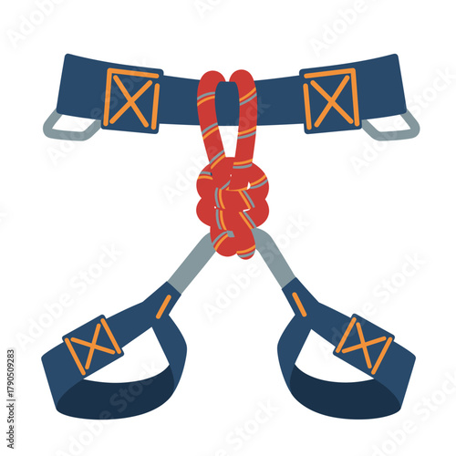 Climbing Harness with Knotted Rope for Safety and Support.
