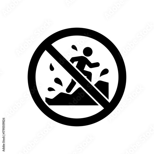 No Running Near Water Sign - Safety and Prevention.