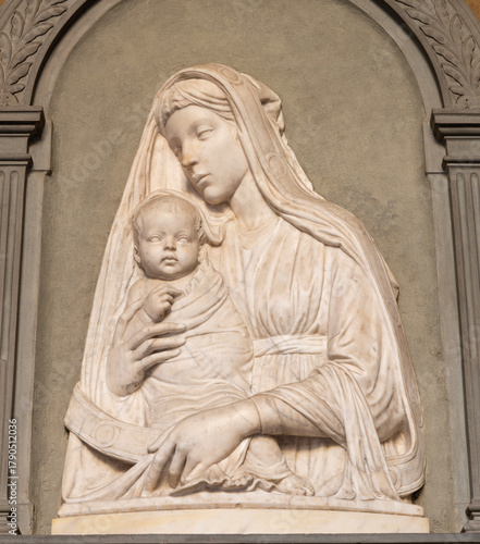 Fkirebce - The renaissance marble relief of Madonna in the church Basilica de...