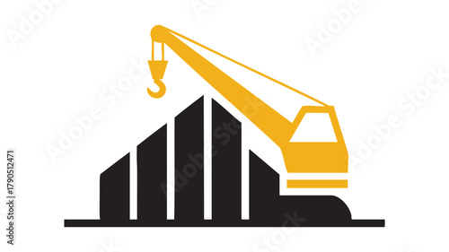 Construction crane city icon logo