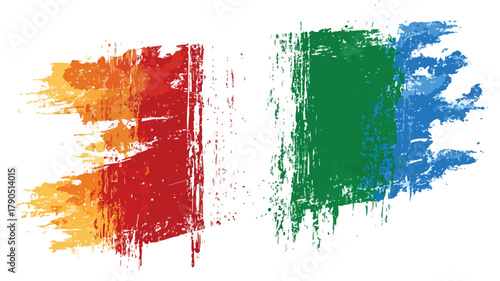 Vibrant Italy National Flag on Painted Background Vector Design