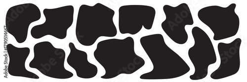 bloob shape organic, collection from abstract forms for design and paint, liquid silhouetee drop in modern style, Basic stains isolated elements on white background