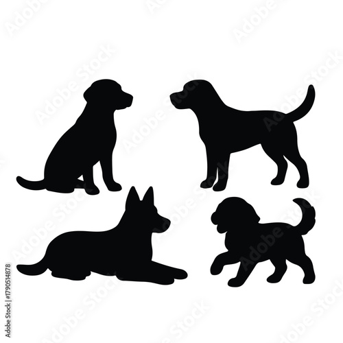 Dogs Vector Silhouette