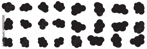 bloob shape organic, collection from abstract forms for design and paint, liquid silhouetee drop in modern style, Basic stains isolated elements on white background