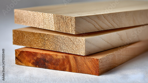 Stack of Wooden Planks with Varying Colors and Grain Patterns.