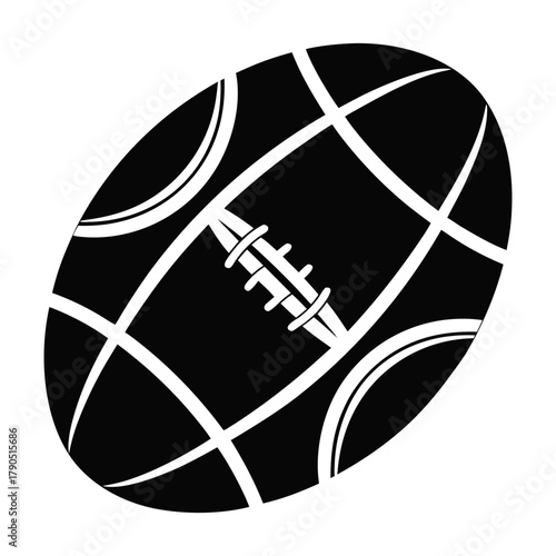 Minimalist American Football Ball Icon Vector Illustration