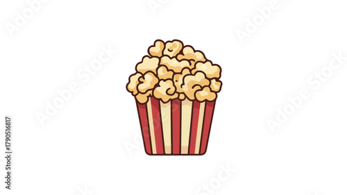 Delicious Popcorn Solid Icon Vector Illustration