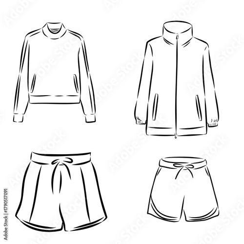 sportswear, vector sketch
