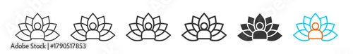 meditation, icon set multiple style collection	