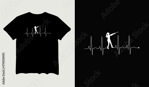 Hunting heartbeat t-shirt design for t-shirt quotes or poster svg printable cut file
