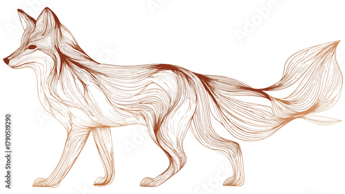 Elegant Fox Icon Silhouette on White Background Vector Art