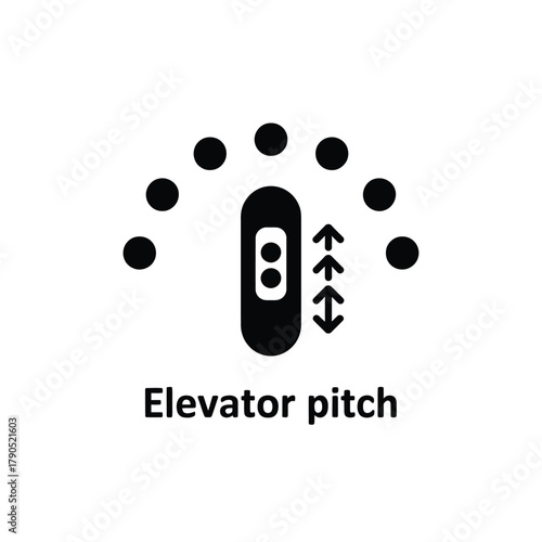 Elevator pitch concept with upward and downward arrows