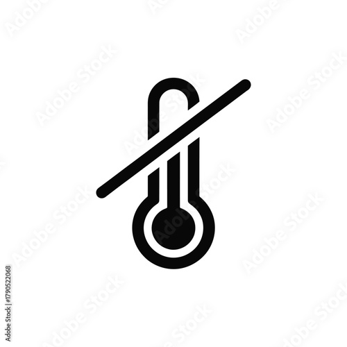 Thermometer icon with a diagonal line indicating no temperature