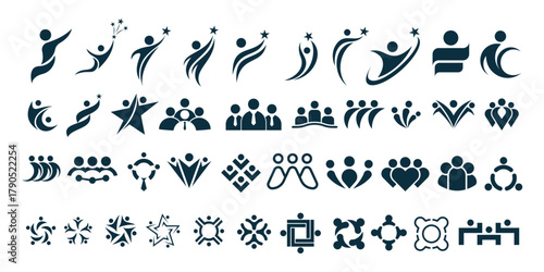 Leadership or Teamwork Logo Set Vector Design
