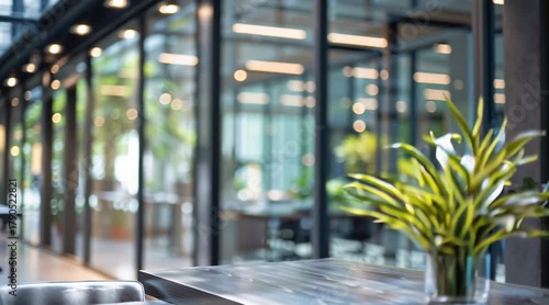 Abstract blurred office interior room. blurry working space with defocused effect. use for background or backdrop in business concept