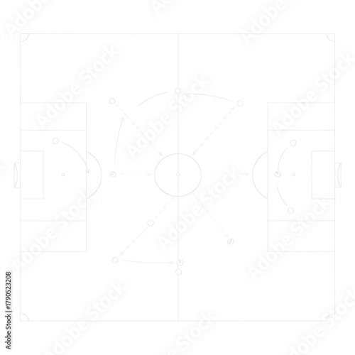 Whiteboard-style background with faint soccer strategy lines, clean minimal look for sports design template