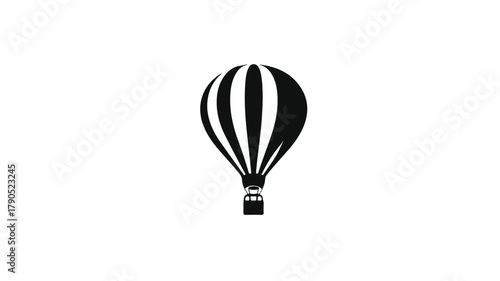 Hot Air Balloon Icon with Balloon in Ski Vector - Professional Stock Photo