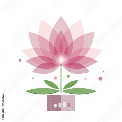 Harmonizing Wellness and Metrics: Data-Driven Growth Concept Vector Illustration