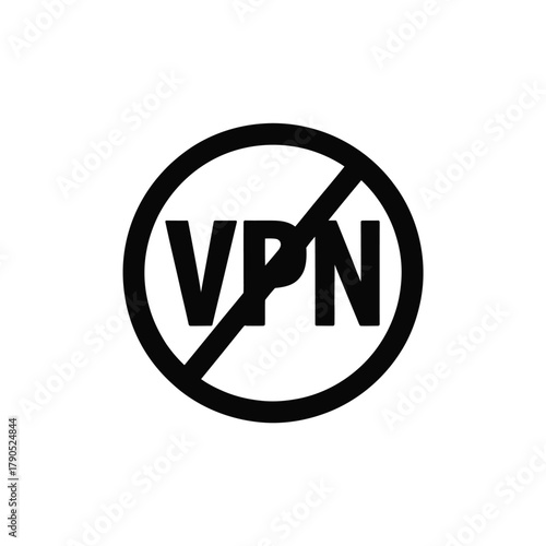 No vpn symbol indicating restricted access to virtual private networks
