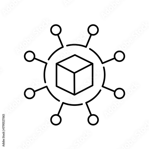 Icon a blockchain, isolated against a clean background.