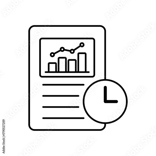 Icon a real time analytics, isolated against a clean background.