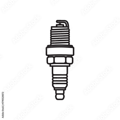 Spark plug outline vector flat illustration design