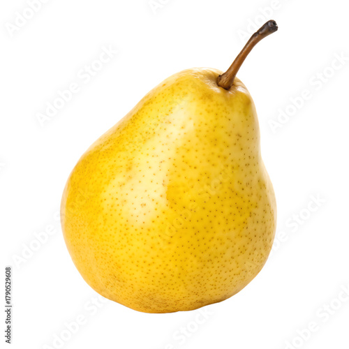 A whole golden pear isolated on a transparent background
