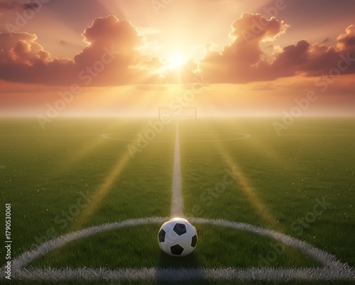 Sunset Soccer Field Background